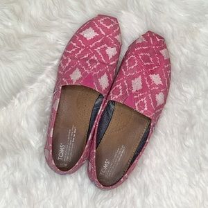 Toms Pink/White Tribal Shoes
